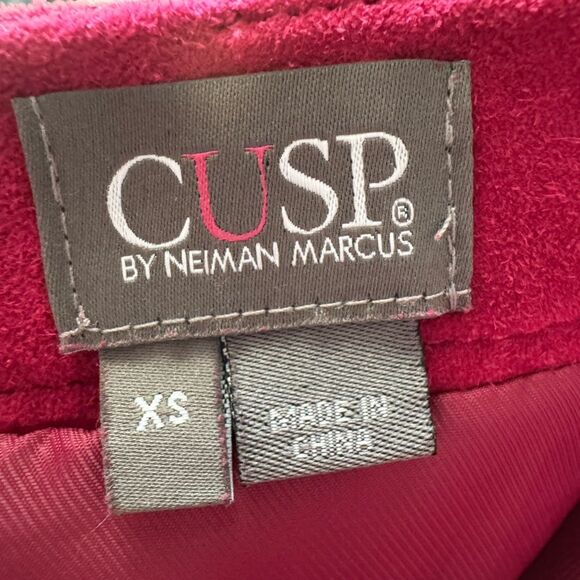 Neiman Marcus Cusp Burgundy Suede Fringe Skirt Size XS - Picture 10 of 15